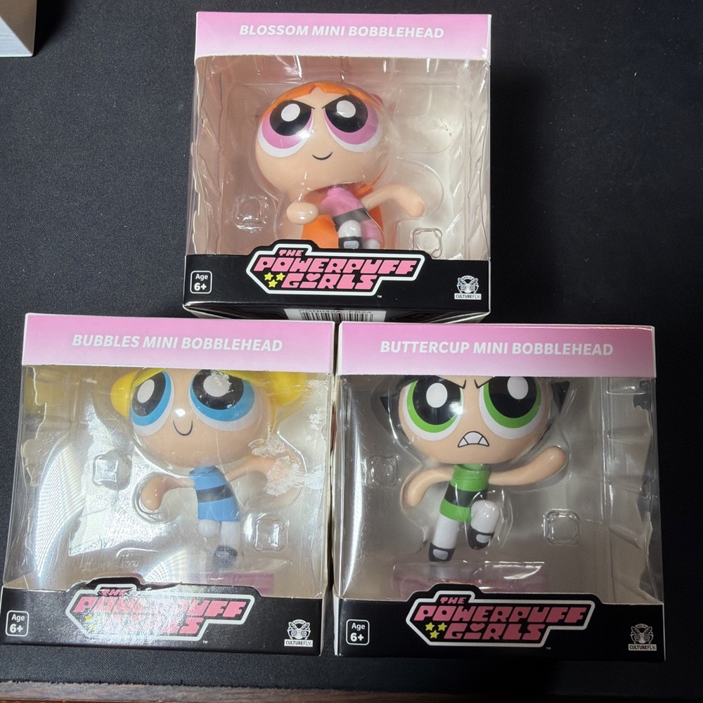 Powerpuff Girls Blossom Buttercup Bubbles Mini Bobble Head Figure Set CultureFly