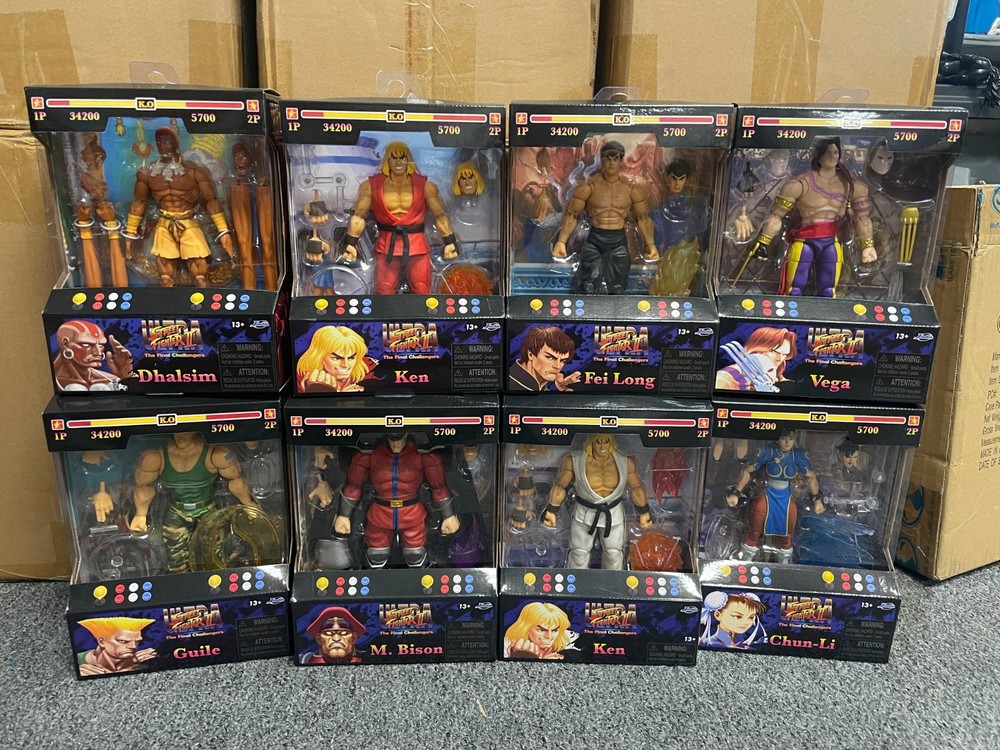 Jada Toys Ultra Street Fighter II Figures Lot of 8 Ken M Bison Guile Vega Dhalsi