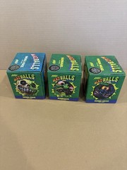 Madballs Mondo Set Glow In The Dark Skull Face Slobulus Horn Head Toy Figure OOP