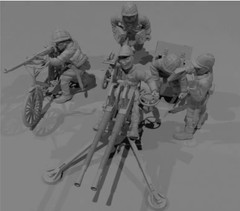 3D Printing Model 1/72 World War II Japanese 5 Soldiers Unpainted