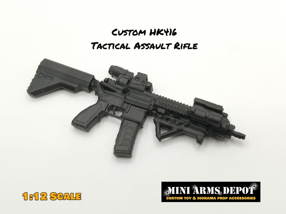 Custom 1:12 Scale HK 416 Assault Rifle for 6″ GI JOE Classified Action Figures