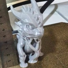 Frostbound Whelp Baby Dragon 3D Printed Figurine Wingless Ice Drake PLA
