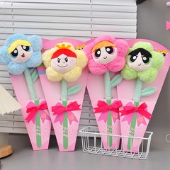 Powerpuff/Girls Series Plush Toy Creativity Artificial Flowers Stuffed Toy Gift