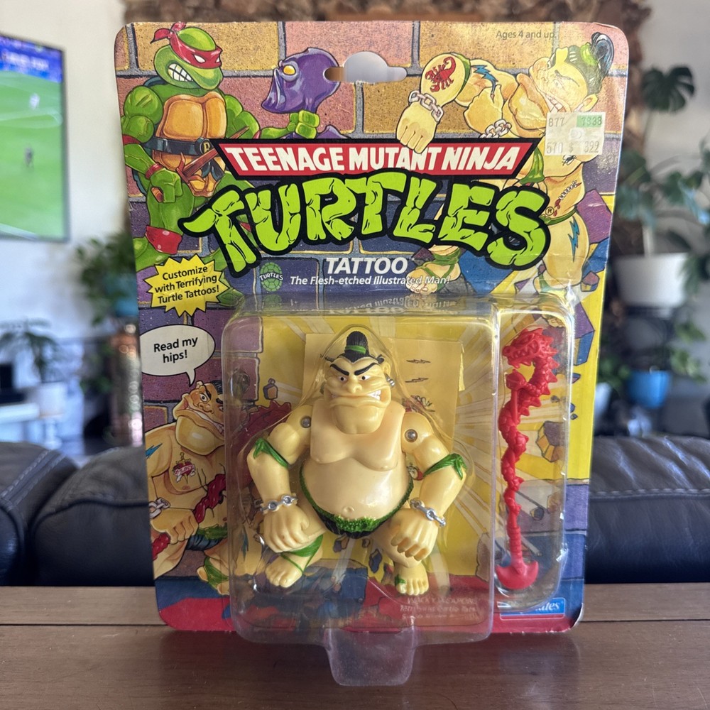 Vntg 1991 Playmates TMNT TATOO Teenage Mutant Ninja Turtles MOC Sealed on Card
