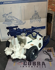 GI JOE ~ 1993 COBRA ICE SNAKE ~ BRIGHT ARCTIC WHITE ~ 100% COMPLETE & BLUEPRINTS