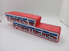 Retro Transformers logo lightbox sign for vintage style collection display