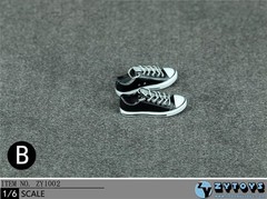 1/6 women shoes black casual sneakers Chuck Taylor Low for phicen hot toys ❶USA❶