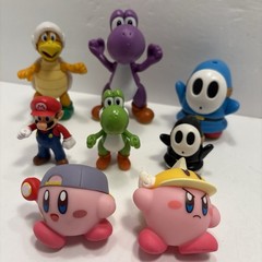 Video Game Figure Lot 5 Nintendo Yoshi Mario Shy Guys Kirby Turtle Action Figure