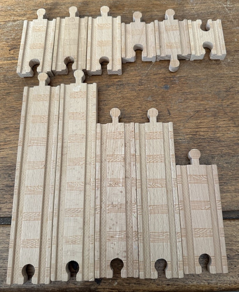 Fisher Price Wooden Thomas Train 11 Pieces Single Side Track Expansion Lot!