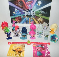 Trolls World Tour Movie Figure Set of 10 W/ Stickers Featuring Poppy Branch More