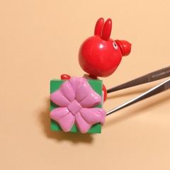 Rose O’Neill KEWPIE Bab as Red Rody Horse Gift BOBBLE HEAD 2.5″ Mini Figure Toy