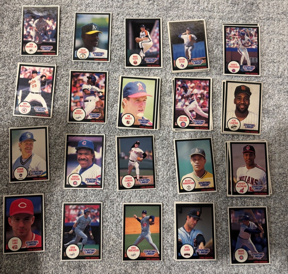 SOUGHT AFTER 1990 MLB Baseball Break Bulk Auctions Starting Lineup Cards