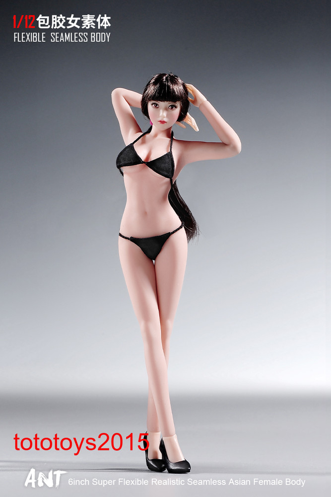 ANT 1:12 Seamless Pale Skin Female details Action Figure Body Hand Foot Model