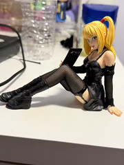 Death Note Misa Amane 10cm Sitting Figure Gothic Leather Dress PVC Model Gift