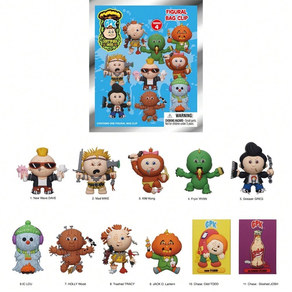 Garbage Pail Kids GPK Figural Keyring Blind Bag Mystery Pack Retro Toy 1 Random