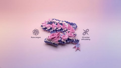 MakerMagicShop 3D printed Rose dragon articulating 23 inches purple white pink