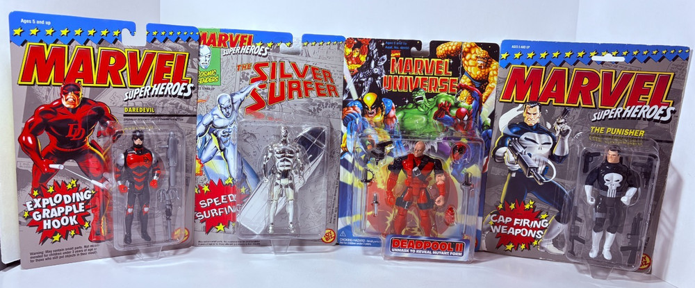 1990-1996 Marvel Super Heroes & Universe – Deadpool II Toybiz Lot of 4 NEW