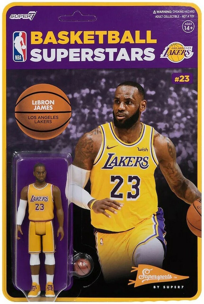 LeBRON JAMES Los Angeles Lakers #23 Super7 Action Figure Home Uniform WAVE 2 NBA