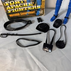 VTG Marx General Custer Fort Apache Fighters Movable w/ Box Accessories 90% VG