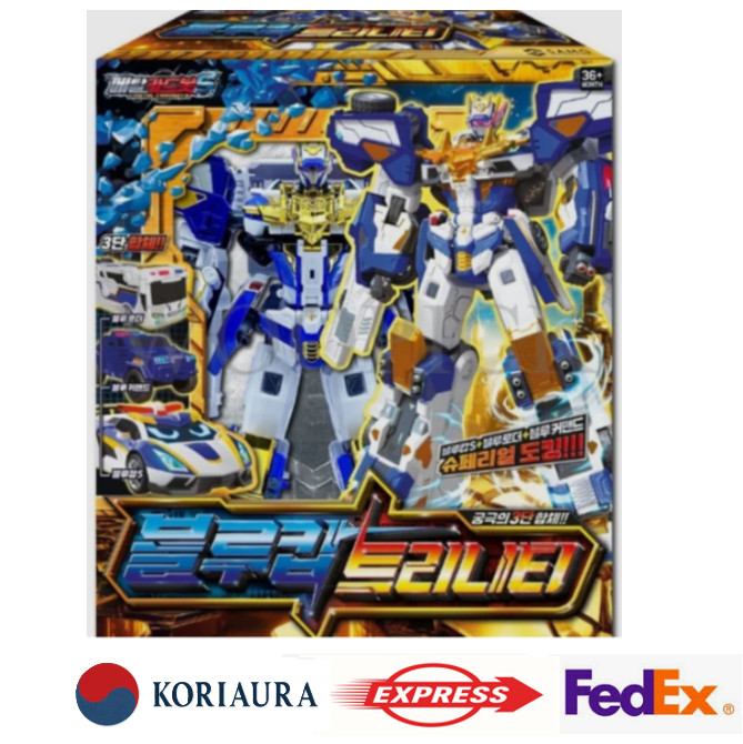 Metal Cardbot S Season2 BLUE COP TRINITY Transformer Robot Car Figure Toy 2024