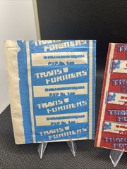 3 Transformers G1 Vintage Sachet Bag Stickers Book Spanish Panini Red & Blue