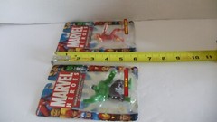 2 TOY BIZ 2.5″ MARVEL HEROES MINIATURE POSEABLE ACTION FIGURES HULK/HUMAN TORCH