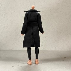 PB-FLTC-BLK: 1/12 Wired Black fabric Trench Coat for 6″ female body