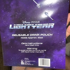 Disney’s Pixar BUZZ LIGHTYEAR Reusable Drink Pouch 10oz