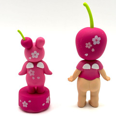 2 New Unbranded Kewpie/Angel Collectible Figures, Dark Cherry, Open Bx.