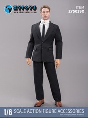 1/6 Scale Men Business Suit Full Set BLACK For 12″ Hot Toys Ganghood Male Figure