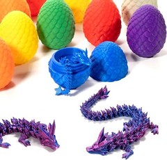 3D Printed Dragon in Egg Full Articulated Dragon Home Office Decor Fidget Toys