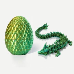 Easter Gift 3D Printed Dragon w/Egg Crystal Dragon Fidget Toys Full Articulated