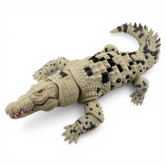 3D Printed Articulated Saltwater Crocodile – Beige & Black