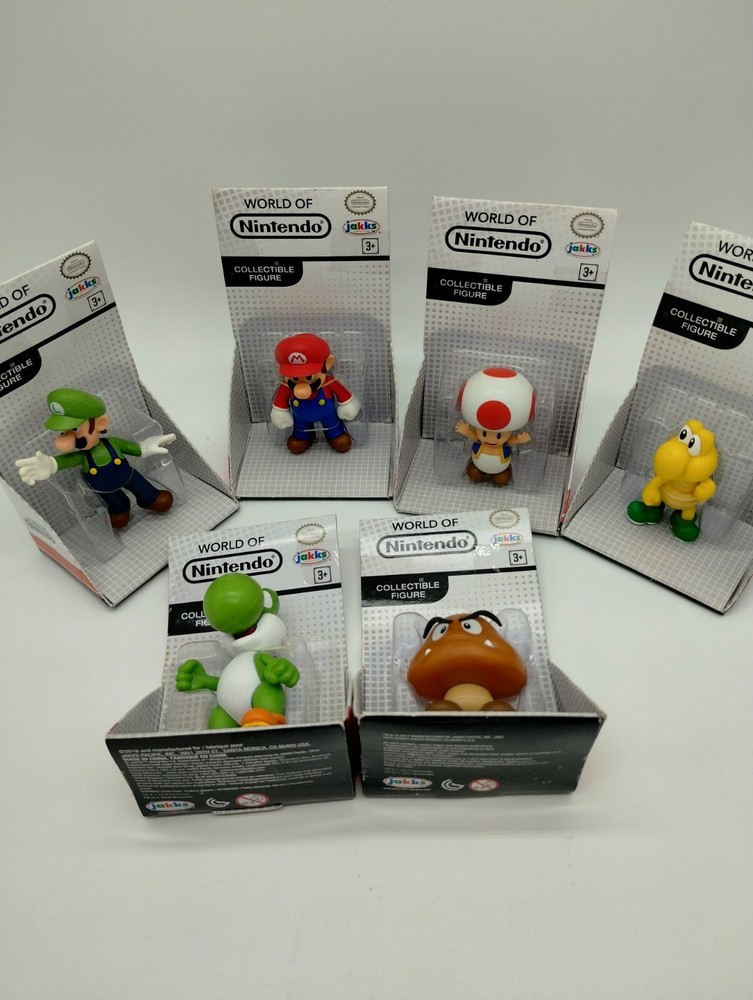 Lot Of 6 World Of Nintendo Jakks Figures Mario Gaming Video Games In Box