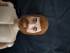 Lot of 4 Poseable Male Action Figures w/ Flocked Hair & Beards, Beige