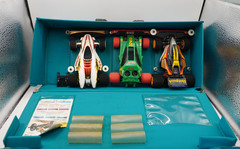 Tamiya Mini 4WD Vintage 3-Car Set Saint Dragon Vanquish Dash 2 w/Case Assembled
