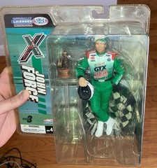 McFarlane 3 Figure John Force NHRA Drag Racing Nascar Green & White Rare Htf