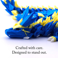 Lot 4 Articulated Winged Dragon Toys 11.25″ 3D Printed Dragon Fidget Desk Pets