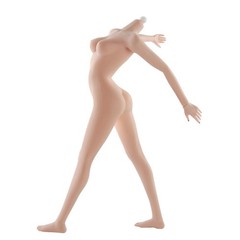 JIAOU DOLL JOQ-06C-PM 1/6 Pink Mid Bust Seamless Body F 12″ Female Action Figure