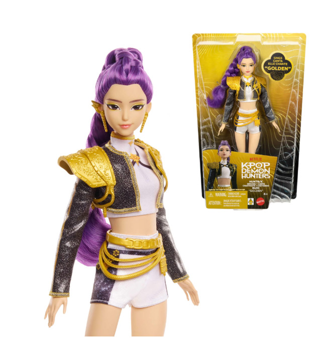 KPop Demon Hunters HUNTR/X Rumi “Golden” Singing Doll in Removable Outfit