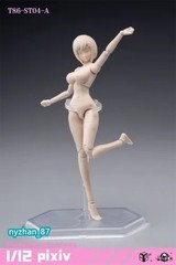 86TOYS 1/12 T86-ST04-A Pale Super Large Bust 6″ Female Action Figure Body w/Head