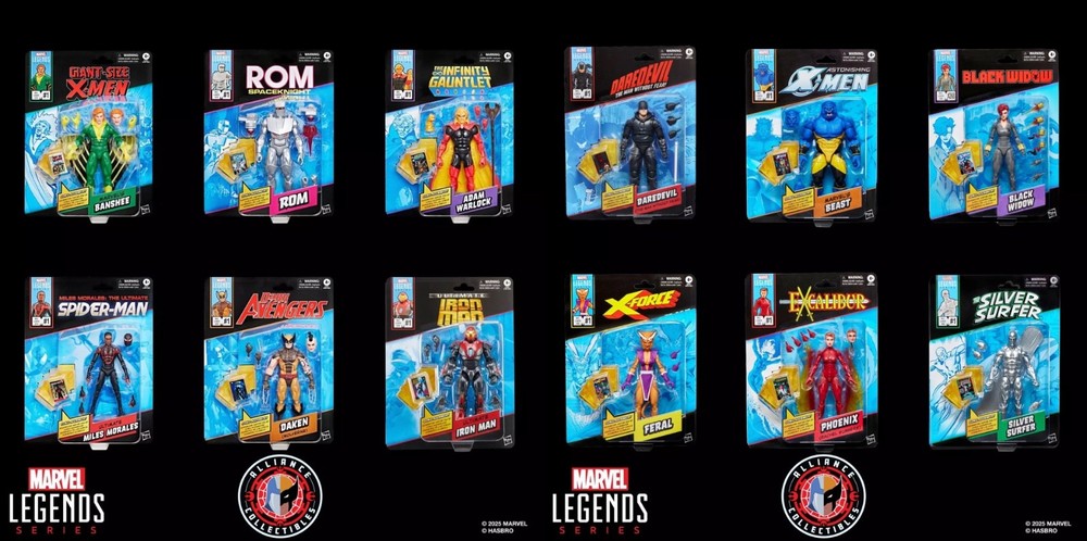 2025 Marvel Mini-Comic Retro Card Legends Wave 1 & 2 6″ Hasbro Figure Set of 12