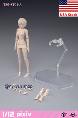 86TOYS T86-ST01-A 1/12 Female Small Breast Pale Skin Joint Flexible Figure Body