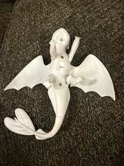 DreamWorks Light Fury How to Train Your Dragon Action Figure White Blue Plastic