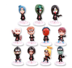 11Pcs Naruto Akatsuki Itachi Yahiko Orochimaru PVC Figures Statue Toy Kids 7-8cm