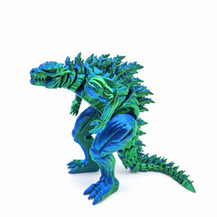 **3D-Printed Buff Flexing Muscle Dinosaur Action Figure** • Articulated Mini Mon
