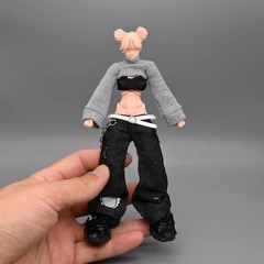 1/12 Scale Sexy Crop Top Baggy Casual Jeans Model For 6″ Romankey Action Figures