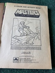 1986 Vintage Masters Of The Universe MOTU Coloring Book Golden *Read*