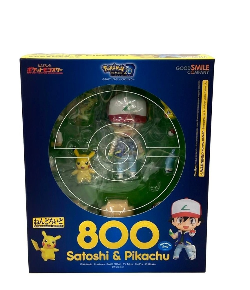Good Smile Nendoroid 800 Pokemon Ash Ketchum Satoshi & Pikachu Figure JP