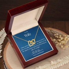Gift for Wife from Husband, Interlocking Heart Necklace